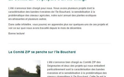 L&rsquo;infolettre du mois d&rsquo;avril 2019 est ici!